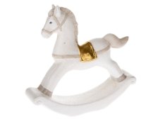 Koník houpací 17,5x16,5cm bílý keramika