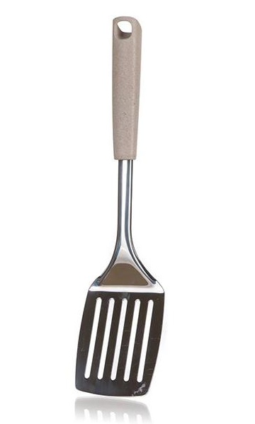 Obracečka s otvory 34,5x8cm Natural nerez/PP - Kuchyně kuchyňské náčiní a pomůcky