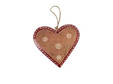 Srdce 22cm červený lem, mangovník