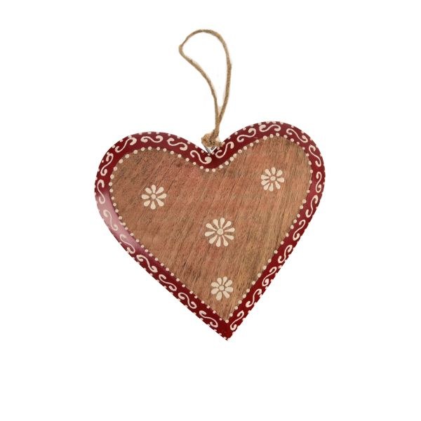 Srdce 22cm červený lem, mangovník Srdce 22cm červený lem, mangovník - Domácnost a úklid bytové dekorace, textilní doplňky