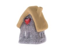 Svícen Domek se srdíčkem 12,8cm/okrová střecha, keramika