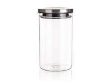 Dóza sklo 1,1l+víčko nerez Freia