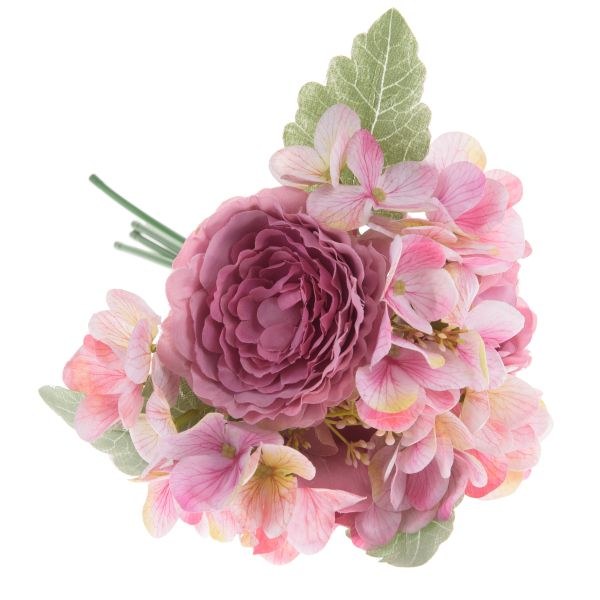Kytice mix květin 29cm růžová Kytice mix květin 29cm růžová - Domácnost a úklid bytové dekorace, textilní doplňky