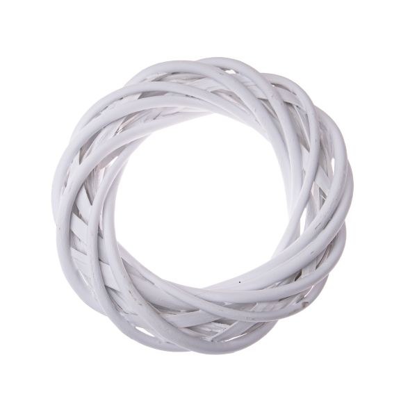 Věnec 15cm bílý, proutí - Domácnost a úklid bytové dekorace, textilní doplňky