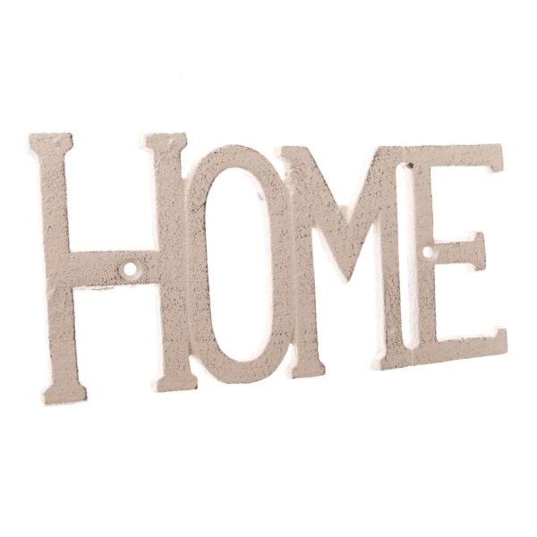 Nápis HOME 26,5x9,6cm světlý, litina - Domácnost a úklid bytové dekorace, textilní doplňky