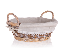 Košík DUO 30/11cm s uchy, proutí/textil