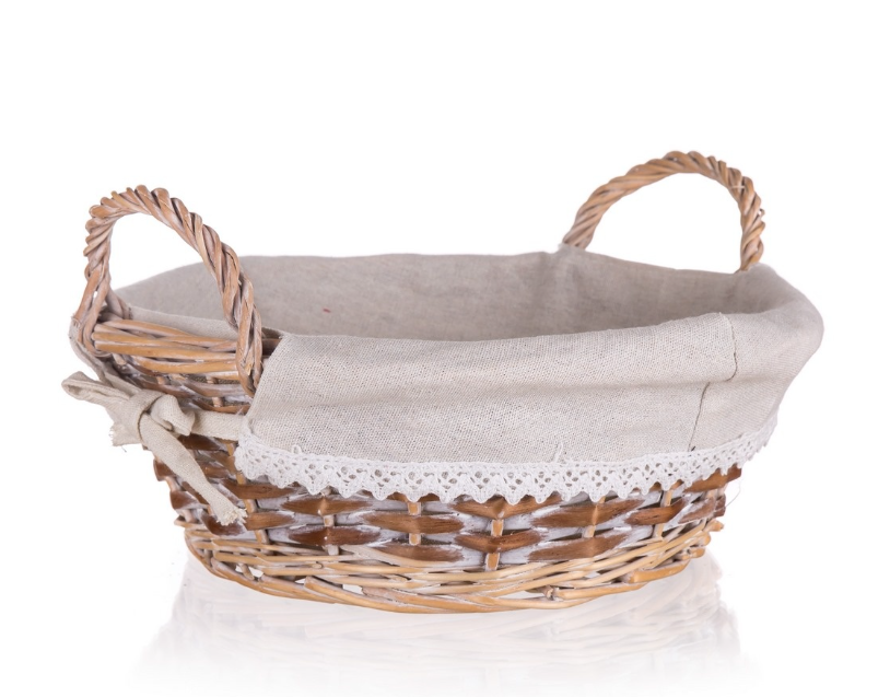 Košík DUO 30/11cm s uchy, proutí/textil Košík DUO 30/11cm s uchy, proutí/textil - Domácnost a úklid bytové dekorace, textilní doplňky