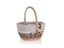 Košík DUO 25/20cm s uchem, proutí/textil
