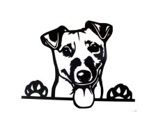 Pes 35x30cm nástěnný, dřevo