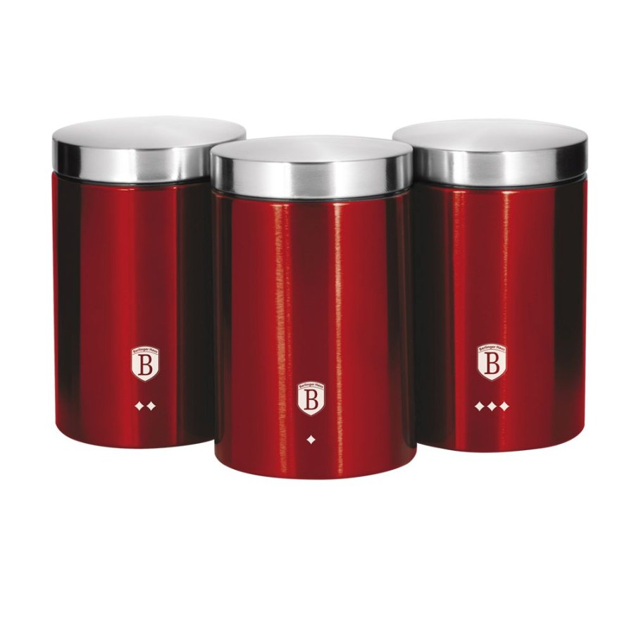 Dóza na potraviny sada 3ks Burgundy Metallic Dóza na potraviny sada 3ks Burgundy Metallic - Kuchyně skladování a zavařování potravin a nápojů