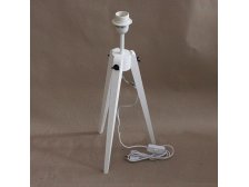 Trojnoha k lampě 51cm/E27 bílá, dřevo