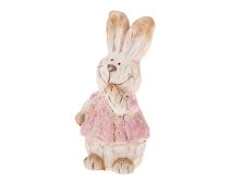 Zajíc 11,5cm růžový svetr, keramika