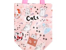 Taška dárková 22,5x21,5x11,5cm Kočky mix barev, ekologická