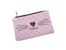 Klíčenka 10,6x6,6cm Kočka, růžová