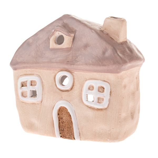 Svícen Domek 11,2x11cm béžový, keramika Svícen Domek 11,2x11cm béžový, keramika - Domácnost a úklid bytové dekorace, textilní doplňky
