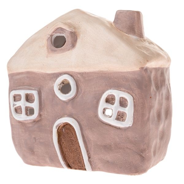 Svícen Domek 13,3x12,8cm sv.hnědý, keramika Svícen Domek 13,3x12,8cm sv.hnědý, keramika - Domácnost a úklid bytové dekorace, textilní doplňky