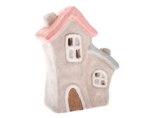 Svícen Domek 12x15cm béžový, keramika