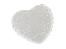 Srdce zdobené 6cm bílé, porcelán
