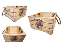 Bedýnka s uchy Levandule 44x26x11cm, dřevo