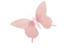 Motýl závěsný 16x12cm růžový, textil