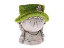 Květináč 16x19cm Dívka mech.klobouk, keramika