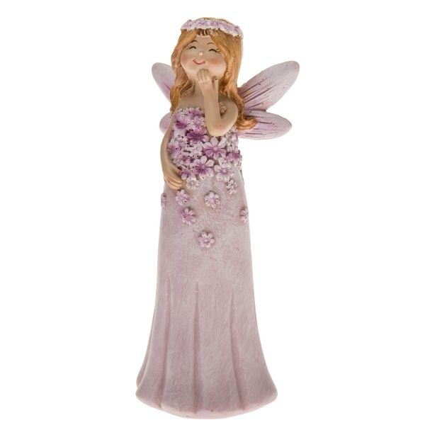 Víla 13,5cm s květinami fialová, polyresin Víla 13,5cm s květinami fialová, polyresin - Domácnost a úklid bytové dekorace, textilní doplňky