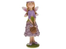 Víla 12cm s košíčkem fialová, polyresin