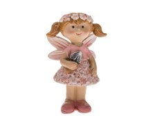 Víla 9cm s lopatičkou růžová, polyresin