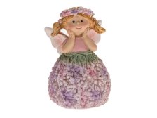 Víla 7cm s čelenkou růžová, polyresin