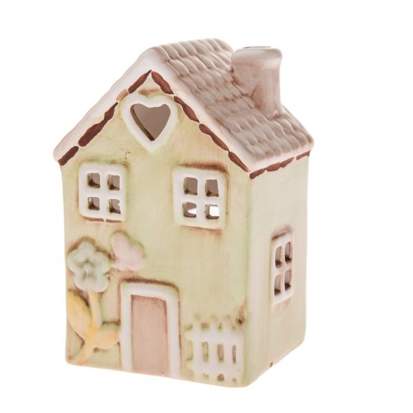 Svícen Domek 7x11cm zelený, keramika Svícen Domek 7x11cm zelený, keramika - Domácnost a úklid bytové dekorace, textilní doplňky
