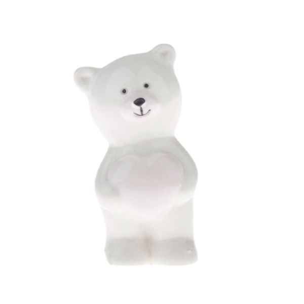 Medvídek 7,3cm se srdíčkem, porcelán Medvídek 7,3cm se srdíčkem, porcelán - Domácnost a úklid bytové dekorace, textilní doplňky