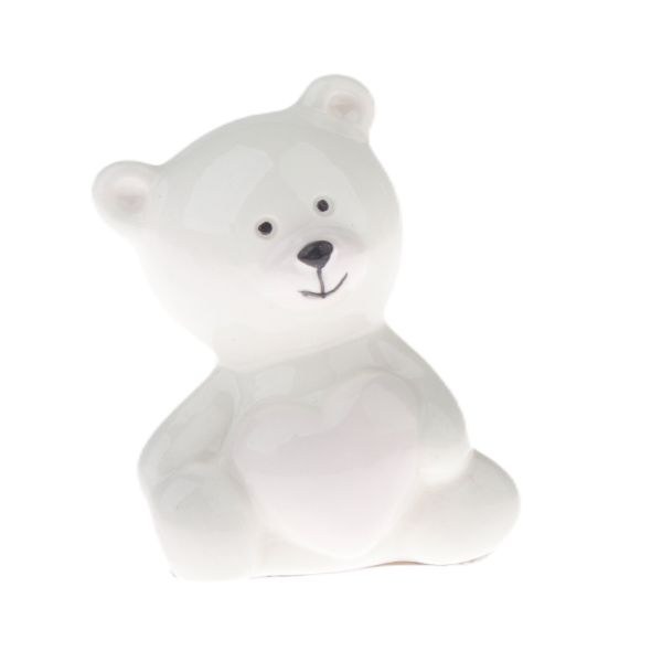 Medvídek 5,6cm se srdíčkem, porcelán Medvídek 5,6cm se srdíčkem, porcelán - Domácnost a úklid bytové dekorace, textilní doplňky