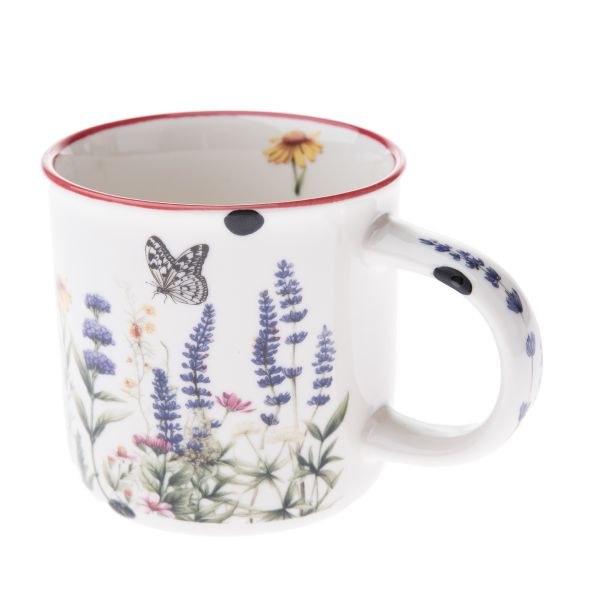 Hrnek 230ml Květy s motýlkem, porcelán - Kuchyně stolování