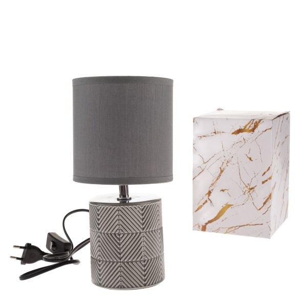 Lampa stolní 27x13cm/E14 šedá, keramika Lampa stolní 27x13cm/E14 šedá, keramika - Domácnost a úklid bytové dekorace, textilní doplňky