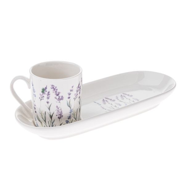 Hrnek 90ml+podtácek 21,6x7cm Levandule, porcelán Hrnek 90ml+podtácek 21,6x7cm Levandule, porcelán - Kuchyně stolování