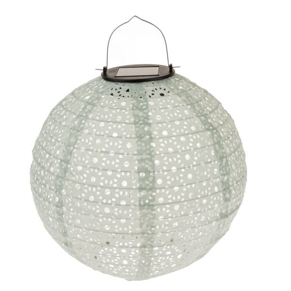 Lampion solární LED 25cm sv.zelený, textil Lampion solární LED 25cm sv.zelený, textil - Domácnost a úklid bytové dekorace, textilní doplňky