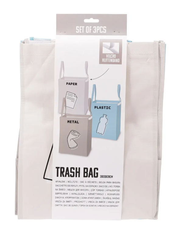 Sada tašek 3ks/30x30x39cm na tříd.odpad PAPÍR+PLAST+KOV Sada tašek 3ks/30x30x39cm na tříd.odpad PAPÍR+PLAST+KOV - Domácnost a úklid úklidové pomůcky a prostředky