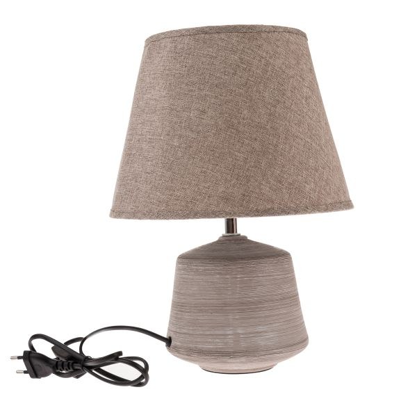 Lampa stolní 24,5x33cm/E14 sv.hnědá, keramika Lampa stolní 24,5x33cm/E14 sv.hnědá, keramika - Domácnost a úklid bytové dekorace, textilní doplňky
