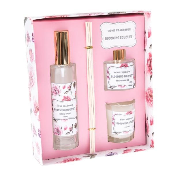 Difuzér 50ml+sprej 100ml+svíčka 80g Rozkvetlá kytice Difuzér 50ml+sprej 100ml+svíčka 80g Rozkvetlá kytice - Domácnost a úklid bytové dekorace, textilní doplňky