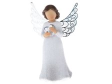 Anděl se srdíčkem 12cm, polyresin