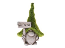 Skřítek s cedulkou Welcome 25cm, keramika
