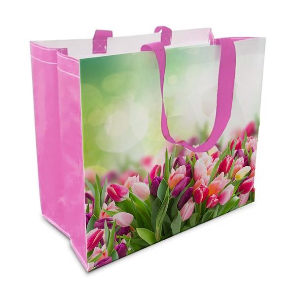 Taška nákupní Tulipány 43x37x21,5cm Taška nákupní Tulipány 43x37x21,5cm - Domácnost a úklid nákupní a dárkové tašky, koše, obaly