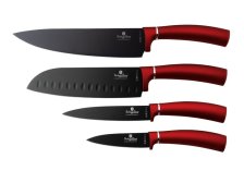 Sada nožů 4ks Burgundy metallic nepřilnavý povrch