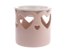Aromalampa Srdíčka 10,5x8cm růžová, porcelán