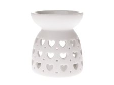 Aromalampa Srdíčka 9cm bílá, porcelán