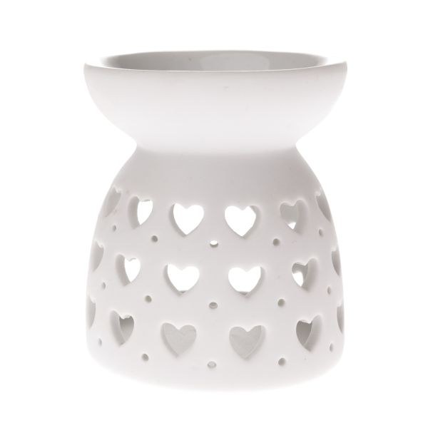 Aromalampa Srdíčka 9cm bílá, porcelán Aromalampa Srdíčka 9cm bílá, porcelán - Domácnost a úklid bytové dekorace, textilní doplňky