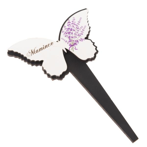 Zápich Motýl-levandule "Mamince" 13cm dřevo Zápich Motýl-levandule "Mamince" 13cm dřevo - Domácnost a úklid bytové dekorace, textilní doplňky