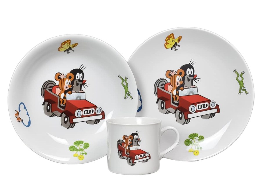 Sada jídelní dětská Krtek a auto, porcelán - Kuchyně stolování