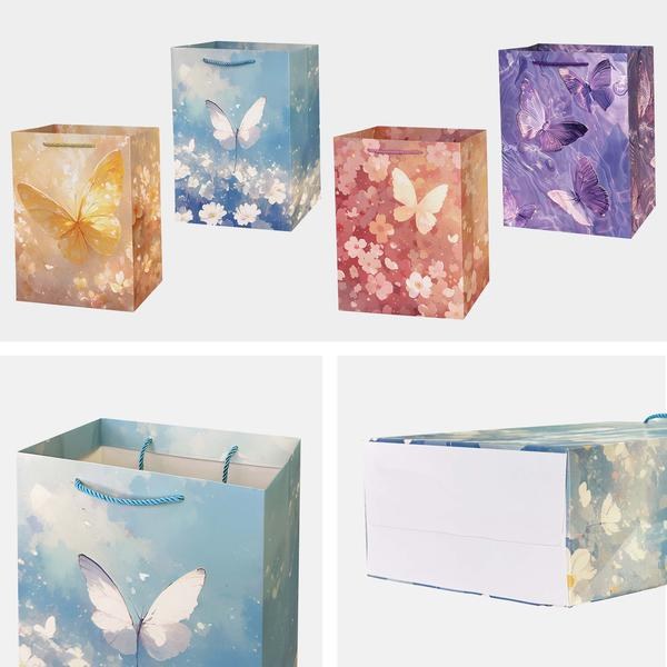 Taška dárková 32x26x12cm Motýl, mix dekorů - Domácnost a úklid nákupní a dárkové tašky, koše, obaly