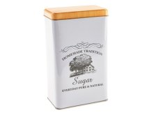 Dóza CUKR 12X19cm bílá, plech